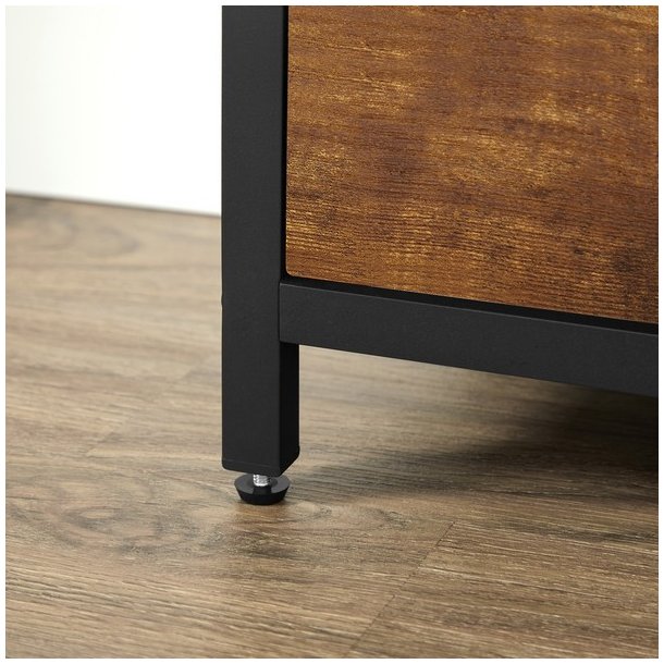 Skoskab med 3 rum - skoreol med 3 skuffer - rustikt brunt