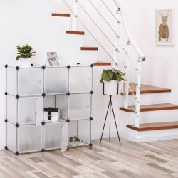 Opbevaringsskab - kubisk skab i plastik - plastikskab med 9 rum