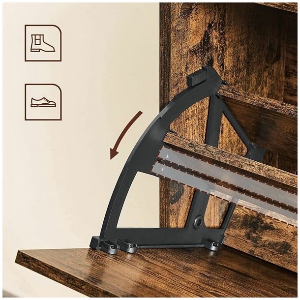 Skoskab med 3 skuffer - skoreol med 3 rum - rustik brun