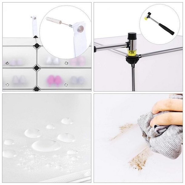 Skoreol - kubisk skoskab i plastik - skohylder med 10 skorum