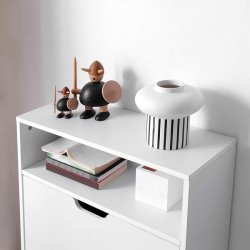 Skoskab med 2 skuffer - skoreol med 2 rum - hvid