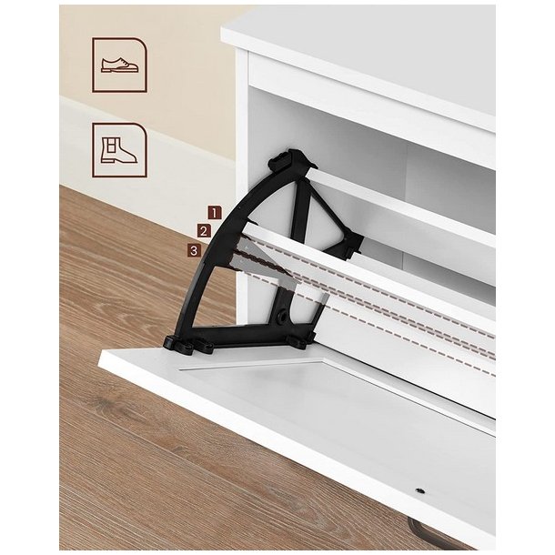 Skob�nk - siddeb�nk med skohylder - skoskab med b�nk - hvid