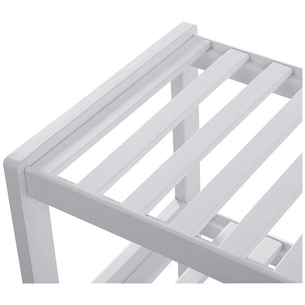 Skoreol i bambus med 3 hylder - hvid skostativ 70 x 55 x 26