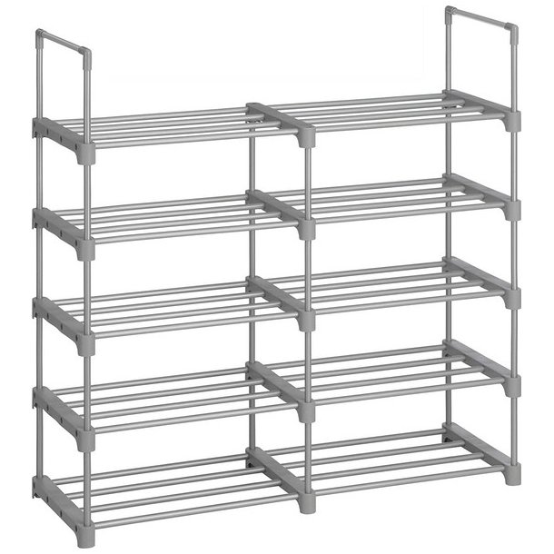 Skoreol - delbart skostativ med 10 hylder - gr� 45 x 30 x 174