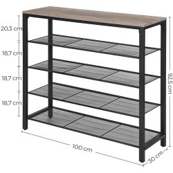 Skoreol med hylder til sko - reol med skohylder - gr� beige