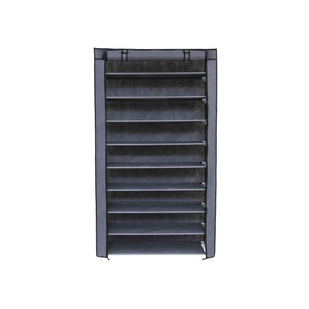 Skoreol med 10 hylder til 40 sko - 160 x 88 x 28 cm - gr�