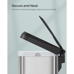 Pedalspand - h�j skraldespand med soft close l�g - 68L s�lv