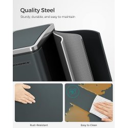 Skraldespand - pedalspand med soft close l�g - 2x15L antracit gr�