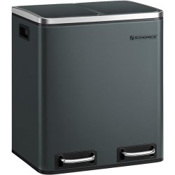 Skraldespand - pedalspand med soft close l�g - 2x15L antracit gr�