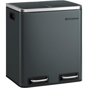 Skraldespand - pedalspand med soft close l�g - 2x15L antracit gr�