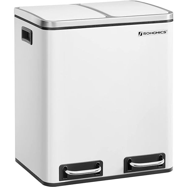 Skraldespand - pedalspand med soft close lg - 2x15L hvid