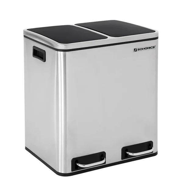 Skraldespand - pedalspand med soft close lg - 2x15L slv