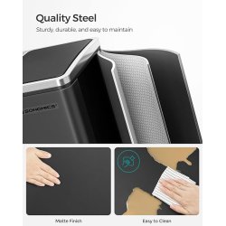 Skraldespand - pedalspand med soft close l�g - 2x15L sort