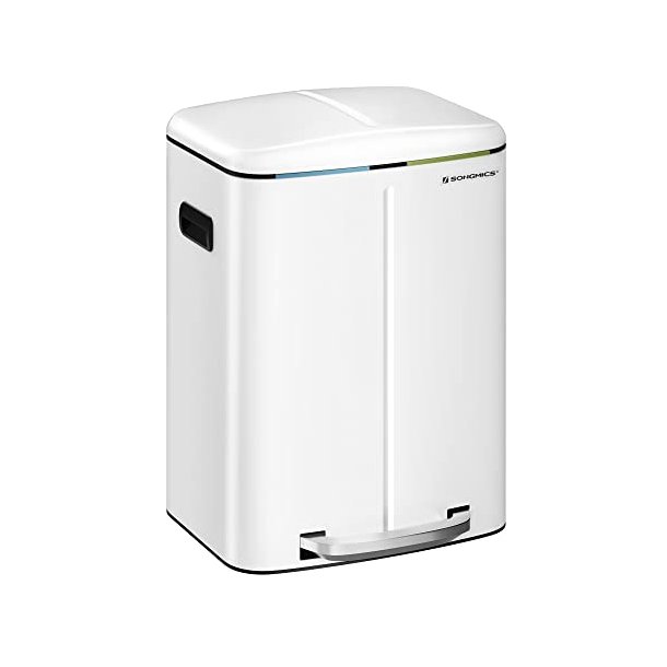 Skraldespand - pedalspand med soft close l�g - 2x20L hvid