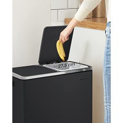 Skraldespand - pedalspand med soft close l�g - 2x24L sort