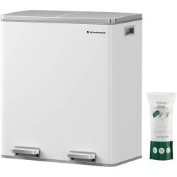 Skraldespand - pedalspand med soft close l�g - 2x30L hvid