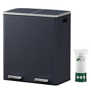 Skraldespand - pedalspand med soft close l�g - 2x30L m�rkegr�