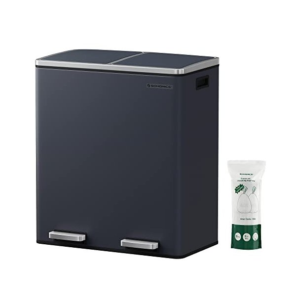 Skraldespand - pedalspand med soft close lg - 2x30L mrkegr