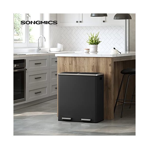 Skraldespand - pedalspand med soft close l�g - 2x30L sort