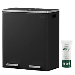 Skraldespand - pedalspand med soft close l�g - 2x30L sort