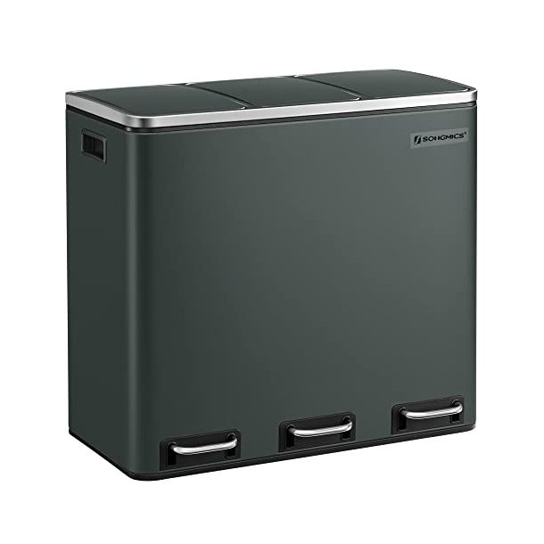 Skraldespand - pedalspand med soft close lg - 54L (3x18) antracit gr