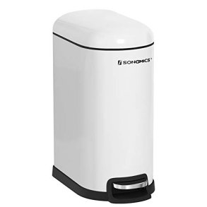 Pedalspand 10L - skraldespand med soft-close l�g - hvid metal