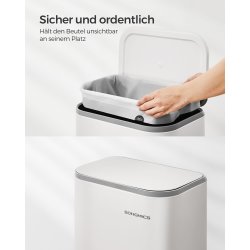 Skraldespand 20 liter - pedalspand med soft close l�g - hvid