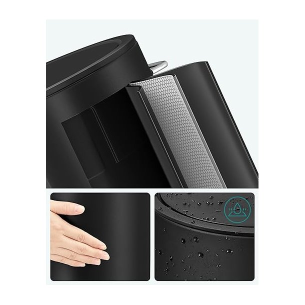 Pedalspand 3L - skraldespand med soft-close l�g - sort metal