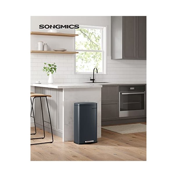 Skraldespand - pedalspand med soft close l�g - 30L m�rkegr�