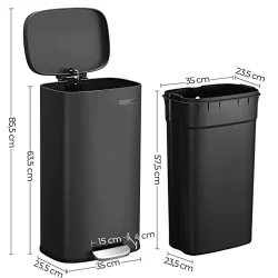 Skraldespand - pedalspand med soft close l�g - 30L sort