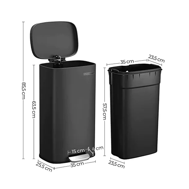 Skraldespand - pedalspand med soft close l�g - 30L sort