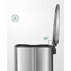 Skraldespand - pedalspand med soft close l�g - 50L s�lv