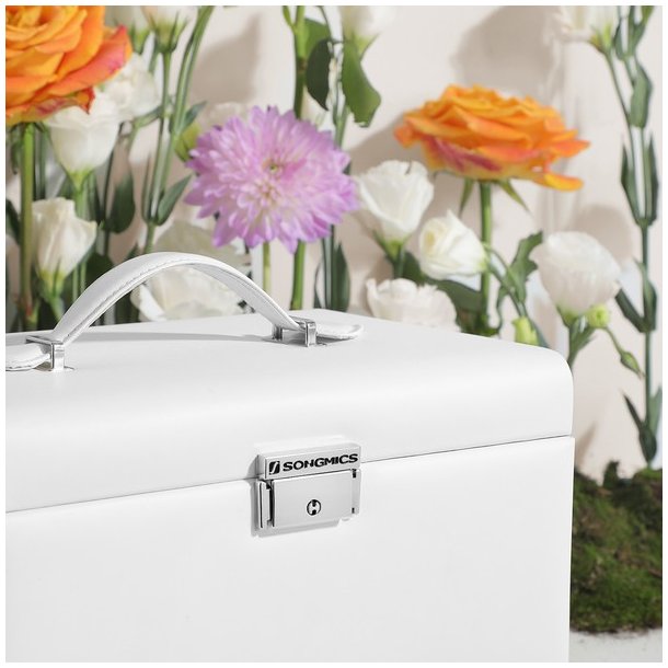 Smykkeskrin inkl. rejseskrin - skrin til smykker - hvid