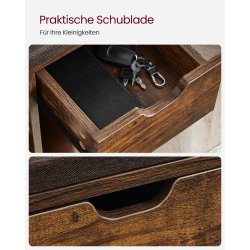 Skob�nk - siddeb�nk med skohylder - entreb�nk med skorum - rustik brun