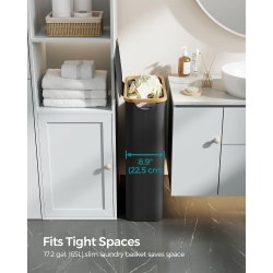 Vasket�jskurv med vasket�jspose - 65 liter - sort Oxford-stof