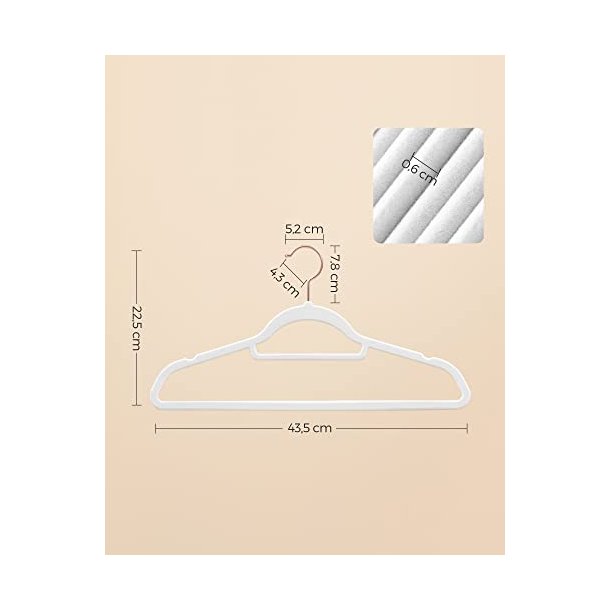 T�jb�jler i velour med skridsikker buksestang - 30 stk hvid