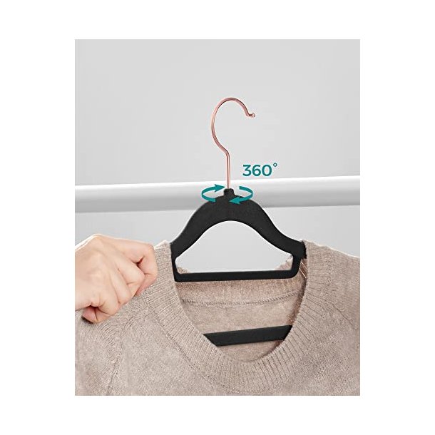 T�jb�jler i velour med skridsikker buksestang - 50 stk sort