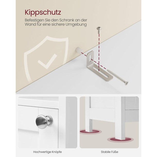 badevrelsesskab med lys, hylder og skabe - hvid 170 x 30 x 30