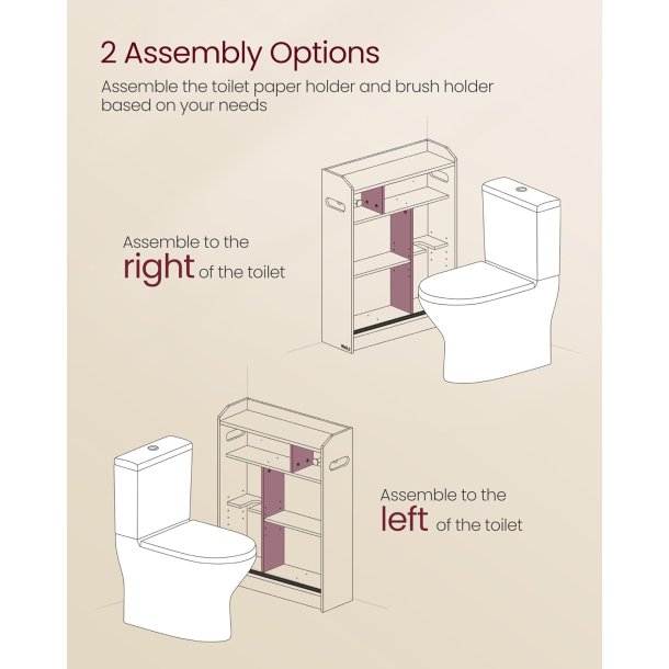 Badevrelsesskab - toiletskab - opbevaringsskab - hvid 20x60x80