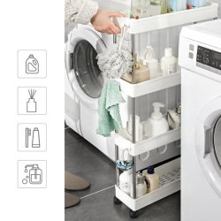 Rullevogn - smal opbevaringsvogn med 4 hylder 40 x 13 x 89