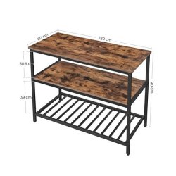 K�kken� i industrielt design med hylder - rustik brun 120x60x90