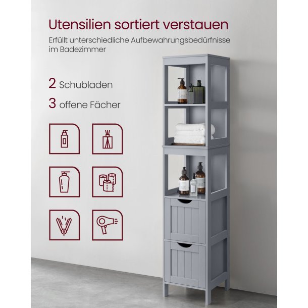 Badevrelsesreol - gr reol til badevrelse 141,5 x 30 x 30 cm