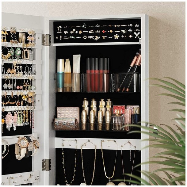 Smykkeskab - v�gmonteret spejlskab - v�gh�ngt skab med spejl