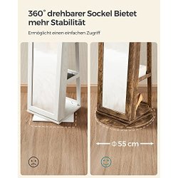 Smykkeskab - roterende spejlskab til smykker og makeup - brun