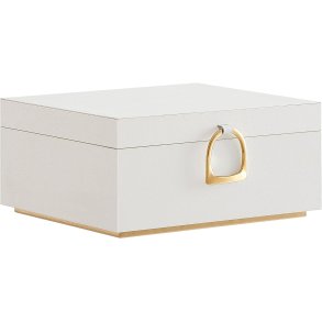 Smykkeskrin i kunstl�der - skrin til smykkeopbevaring - hvid