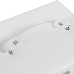 Smykkeskrin med mange rum - skrin til smykker - hvid kunstl�der