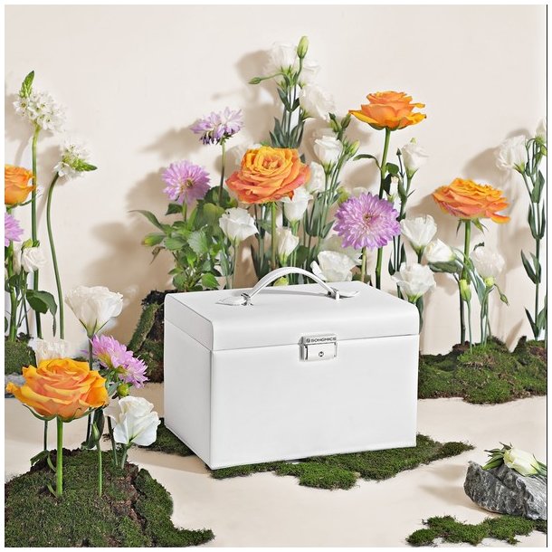 Smykkeskrin inkl. rejseskrin - skrin til smykker - hvid