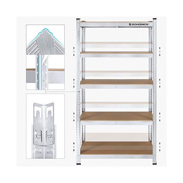 St�lreol - lagerreol - s�lv og brun reol 180 x 90 x 40