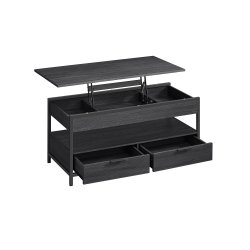 Sofabord med indbygget computerbord og skrivebord - sort