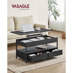 Sofabord med indbygget computerbord og skrivebord - sort